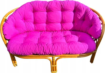 Produktbild von Kissen für ein Rattan-Gartensofa, Fuchsie, Kissen für die Rückenlehne und den Sitz eines Rattan-Gartensofas