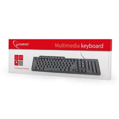 Obrázek produktu pro Gembird KB-UM-104, Plná velikost (100 %), Kabel, USB, QWERTY, Černá