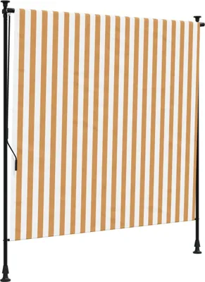 Image de vidaXL Store extérieur orange et blanc 200x270 cm Tissu et acier