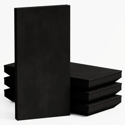 Produktbild von 4er-Pack–Schmale Akustik-Samtstoffpaneel "CINEMATIC-mini" mit Befestigungsset|Dekorative Schallabsorber-Paneel|Schalldämmung|[N-Panel 50x25x5cm| Schwarz]