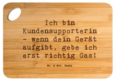 Produktbild von Mr. & Mrs. Panda Frühstücksbrett Spruch Kundensupporterin Power - Transparent - Geschenk, Hilfsbereitschaft, Entschlossenheit, Berufsleben, Brett, Holzbrett, vesperbrett