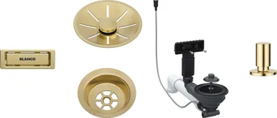 Produktbild von Blanco Ablaufgarnitur-Set, InFino mit Ablauffernbedienung, satin gold, 207427
