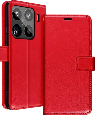 Produktbild von Mayaxess, Brieftaschenhülle für Xiaomi 15 Pro mit Handschlaufe, Rot