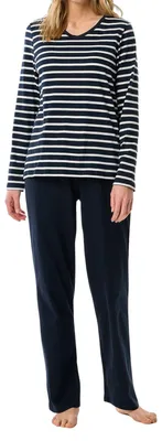 Image de Schiesser pyjama pantalon long casual essentials midnight blue femmes