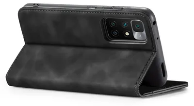 Produktbild von Handy Hülle für Xiaomi Redmi Note 10 Klapphülle Bookcase Flip Cover Handy Tasche Etui Farbe: Schwarz