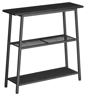 Zdjęcie produktu dla Konsola z otwartymi półkami, wymiary 75x24x75 cm, kolor czarny, trzystopniowa