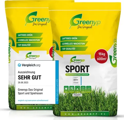 Image de Greenyp® Sport I Gazon de sport et de jeu résistant I 20kg pour 800m² I Gazon de sport Graines de gazon Graines de gazon Post-ensemencement rapide