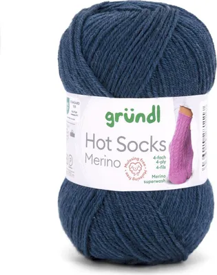 Produktbild von Gründl Hot Socks Merino 50 g/200 m 4-fädig uni 75 % Schurwolle(Merino) /25% Polyamid 21 nachtblau