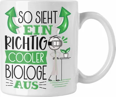 Produktbild von Trendation - Biologe Tasse Geschenk So Sieht Ein RIchtig Cooler Biologe Aus Geschenkidee Lustiger Spruch Geburtstag Becher Kaffeetasse Biologie Student  (Weiß)