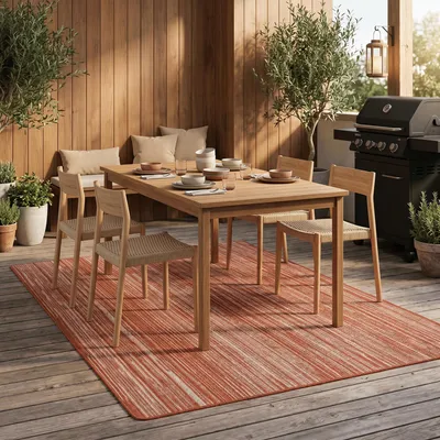 Produktbild von In- & Outdoor Teppich Beidseitig Newport Terrakotta Streifen, Größe:270x400 cm