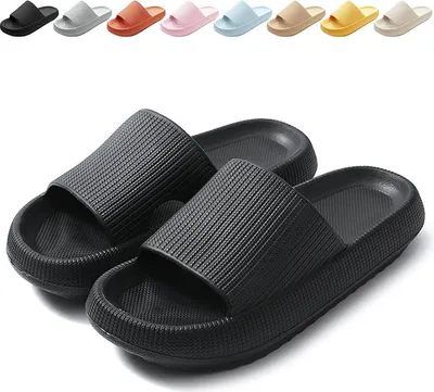 Produktbild von Rutschfeste Badeschuhe für Damen & Herren – Bequeme EVA Badelatschen, Leichte Cloud Schlappen als Hausschuhe für Dusche, Bad & Sommer Indoor/Outdoor