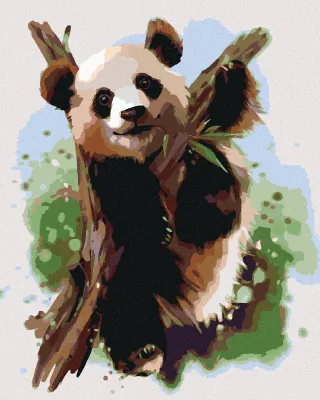 Zdjęcie produktu dla Zuty - Diamond Painting - PANDA NA OKNIE, 40x50 cm, naciągnięte płótno na ramę