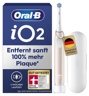 Produktbild von Oral-B 2 iO, Erwachsener, Vibrierende Zahnbürste, Tägliche Pflege, Sensibel, Super sensitive, Pink, Weiß, Pink, Rund