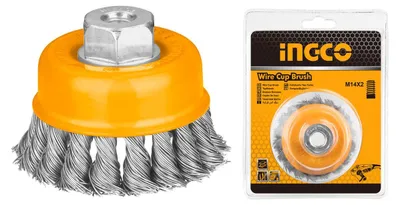 Obrázok produktu pre Vrkočová drôtená kefa - kotúč 100mm Ingco