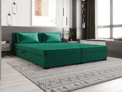 Produktbild von Doppelbett 160x200 ZAJDA DOUBLE 2 mit Stauraum - grün