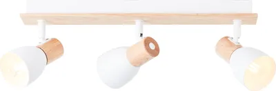 Produktbild von BRILLIANT natürliche Deckenleuchte DAINTREE | weiße Spot Deckenlampe im Nature-Style mit | 3x E14 Fassung max. 28 Watt | Metall/Holz