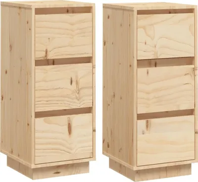 Obrázok produktu pre vidaXL Príborníky 2 ks 32x34x75 cm z masívneho borovicového dreva