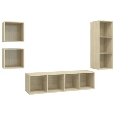 Produktbild von vidaXL 4-tlg. TV-Schrank-Set Sonoma-Eiche Holzwerkstoff