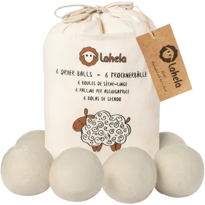 Immagine prodotto di Palline per asciugatrice - Lana di pecora - 6 pezzi - Naturale