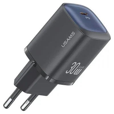 Productafbeelding van Usams oplader, 30W GaN, USB-C, snelladen, zwart