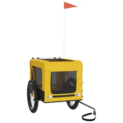 Obrázek produktu pro vidaXL Přívěs na jízdní kola Dogs Yellow and Black Oxford Fabric & Iron