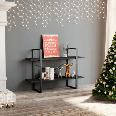 Produktbild von vidaXL Bücherregal 2 Fächer Grau 100x30x70 cm Holzwerkstoff - Bücherregal - Bücherregale - Bücherschrank - Bücherschränke