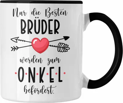 Produktbild von Trendation - Du Wirst Onkel Tasse 2023 Verkündung Schwangerschaft Überraschung Baby Ankündigung Onkel (Schwarz)