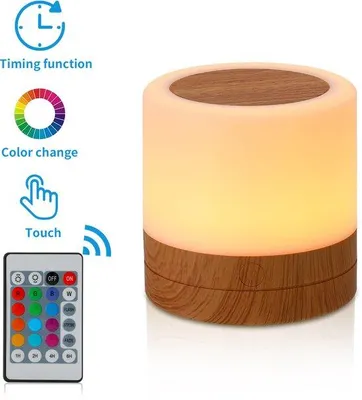 Image de Lampe de nuit portable avec couleurs RVB, recharge USB ettactile, pour la chambre à coucher et le salon.