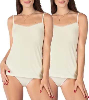 Image de Maillot de corps pour femme Bellivalini en viscose avec dentelle BLV50-219 (écru, XXL)