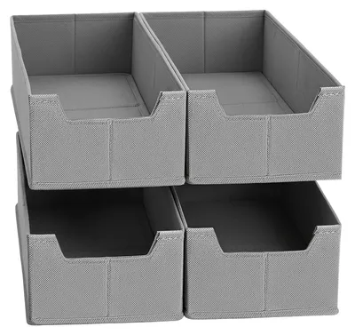 Produktbild von SONGMICS Schubladen-Organizer 4er Set, Unterwäsche-Organizer für IKEA HEMNES und MALM Kommoden, faltbar, grau, KI-generiertes Bild