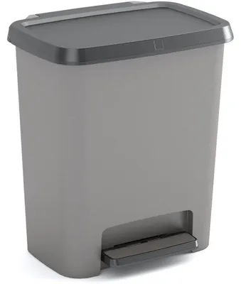 Image de Poubelle a pédale - CURVER - COMPATTA - 25 L - Gris anthracite - Polypropylene