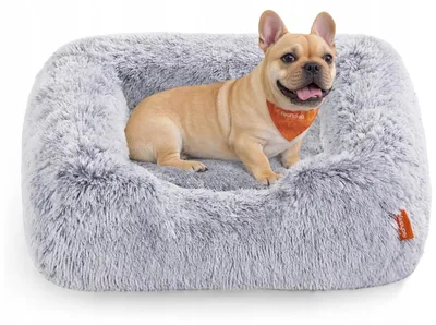 Produktbild von Hundebett 71x55 cm Abnehmbarer Bezug Grau Weich