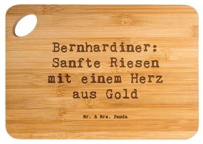 Produktbild von Mr. & Mrs. Panda Frühstücksbrett Spruch Bernhardiner Herz - Transparent - Geschenk, freundlicher Hund, Hunderassen Charakter, charmante Hunde, Familienhund, Holzbrett