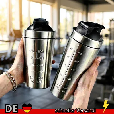 Produktbild von Protein Shaker Edelstahl Skala Auslaufsicher