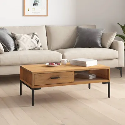 Produktbild von vidaXL Couchtisch 90x50x35 cm Massivholz Kiefer - Couchtisch - Couchtische - Beistelltisch - Sofatisch