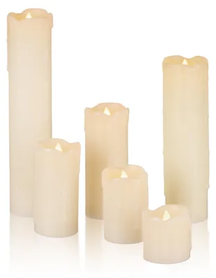 Produktbild von 48 x LED Kerze im Set,  Echtwachskerzen flammenlos, elektrische Kerzen flackernd, Batterie, Durchmesser 5 cm, creme
