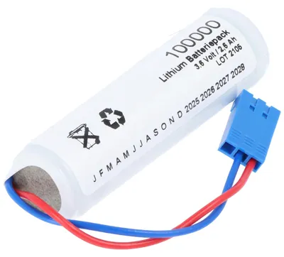 Productafbeelding van Saft LS14500, 3,6 Volt, 2600mAh, met kabel en connector, 3-polige connector, dubbele aansluiting