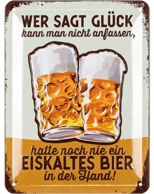 Produktbild von LANOLU Blechschilder retro Bier Bar Deko, Metallschilder mit Spruch für Partyraum, Küche, Bardeko, Cocktail Schild als Geschenk 15x20cm