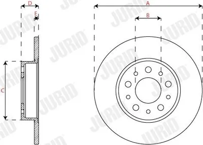 Produktbild von 2x JURID Bremsscheibe 563295JC für FIAT TIPO Schrägheck (356_) TIPO Kombi (356_)