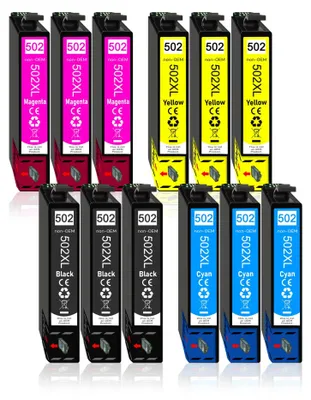Produktbild von 12er Pack Druckerpatronen 502 502XL kompatibel mit Epson XP-5150