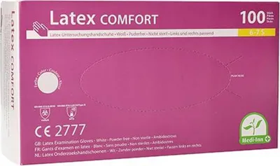 Produktbild von Papstar Einweghandschuhe Latex ungepudert weiss 100 Stück Gr. S