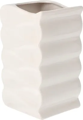 Immagine prodotto di KOTARBAU® Vaso di fiori in Vetroceramica onde marine smaltate 26 cm bianco