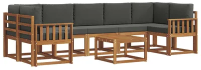 Produktbild von vidaXL Outdoor-Sofagarnitur mit Kissen 8 pcs Natur und Anthrazit