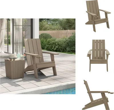 Image de vidaXL Chaise de jardin Adirondack Marron clair 75x88,5x89,5 cm Polypropylène - Chaises de jardin