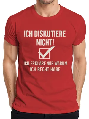 Productafbeelding van "Ik discussieer niet, ik heb altijd gelijk" - Grappig spreekwoord, heren T-shirt, rood, XXL