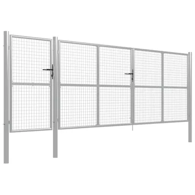 Produktbild von vidaXL Gartentor Stahl 500×150 cm Silbern