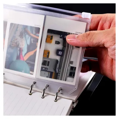 Produktbild von 15 Stück A6 Binder Taschen aus PVC mit 6 Löchern und Reißverschluss
