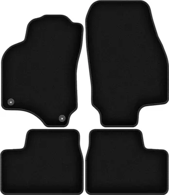 Produktbild von Wielganizator Velours-Autoteppiche – passend für Opel Astra G (Cabrio, Coupé, Bertone, Bj. 1998-2009) –  schwarz, passgenau, mit Befestigungen set 4 Stk.