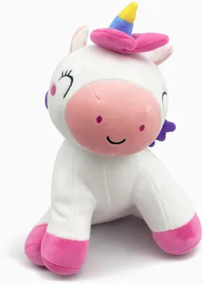 Produktbild von Einhorn Kuscheltier 33 cm Regenbogen Unicorn mit Flügeln Rosa Weiß Weiches Fantasy Plüschtier Geschenk für Mädchen & Kinder