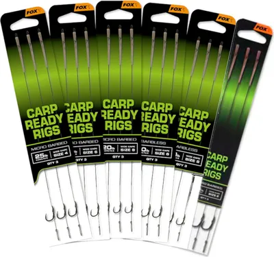 Produktbild von Fox Carp Ready Rigs Wide Gape Barbless Size 6 (20Lb) 3st.